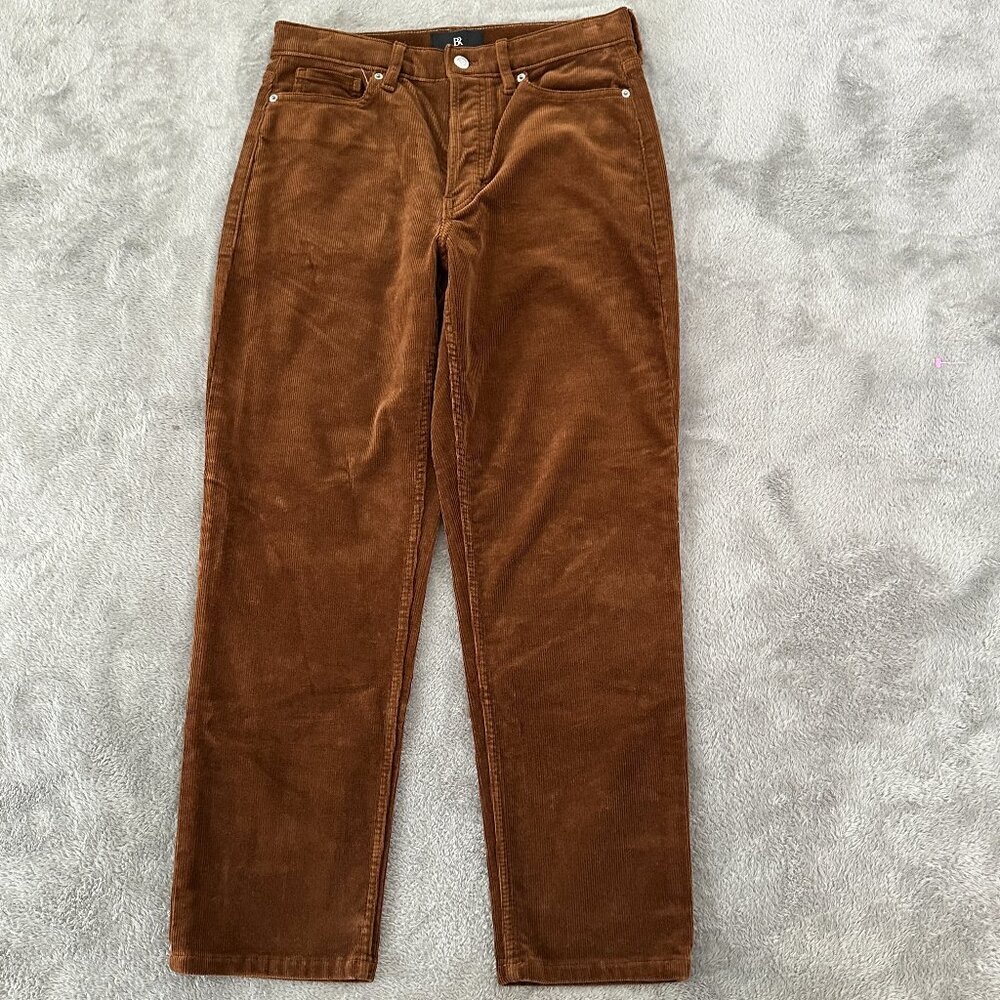 Banana Republic Brown Corduroy Straight Leg Pants Women's size 28 Petite 28P